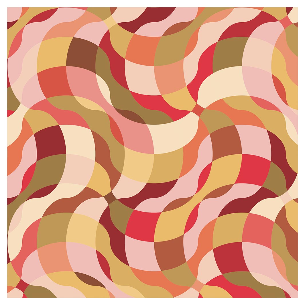 RETRO WAVE PATTERN PINKS AND MUSTARD NAPKIN