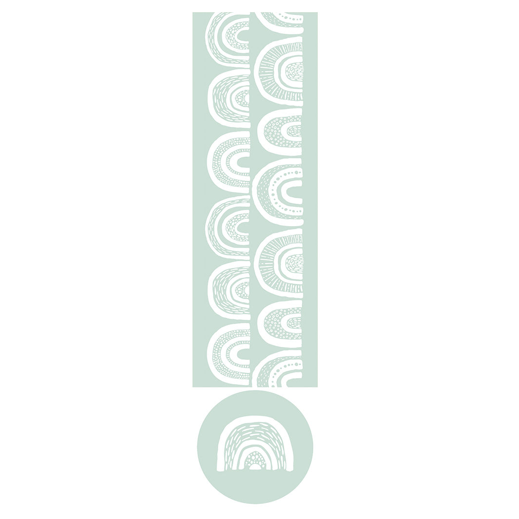 KIDS WHITE RAINBOW PATTERN OTTOMAN