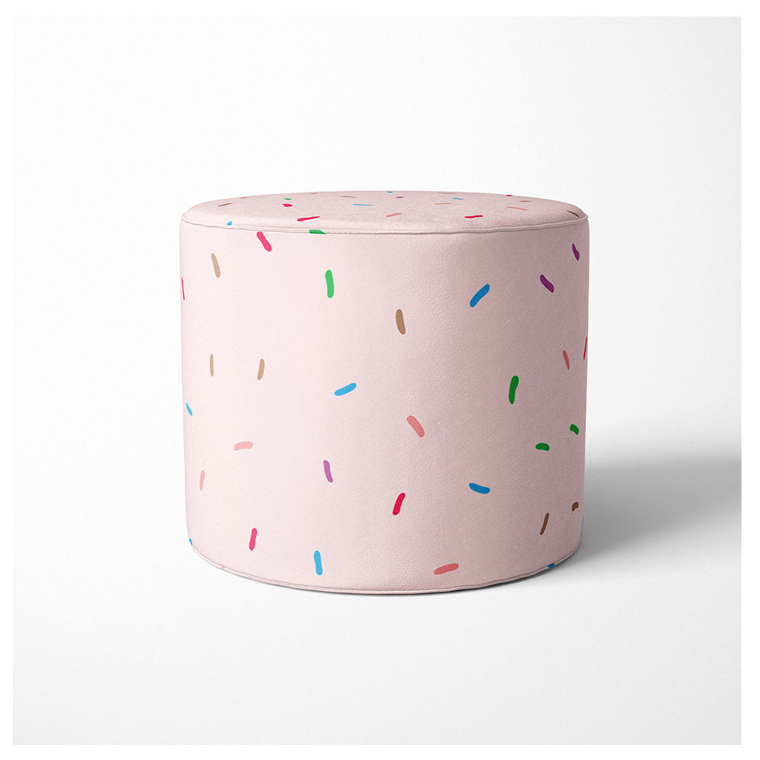 KIDS PINK DONUT SPRINKLES OTTOMAN