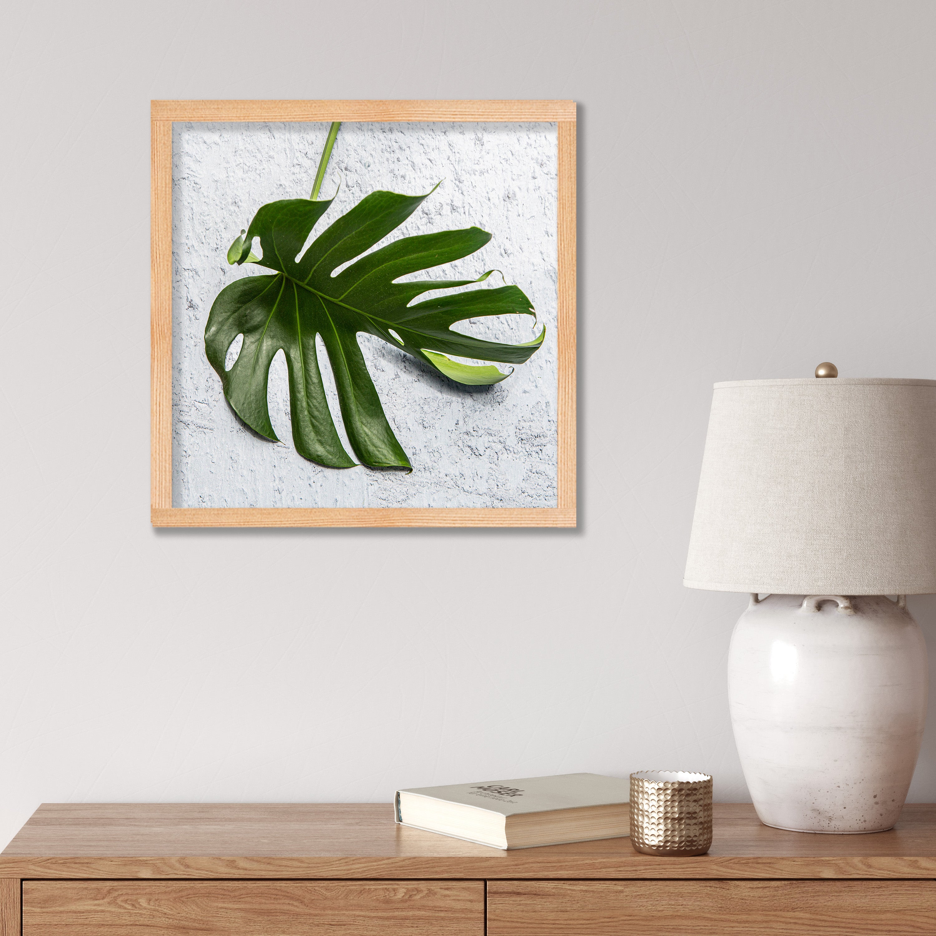 LEAVES GREEN MONSTERA LEAF PINE BOX