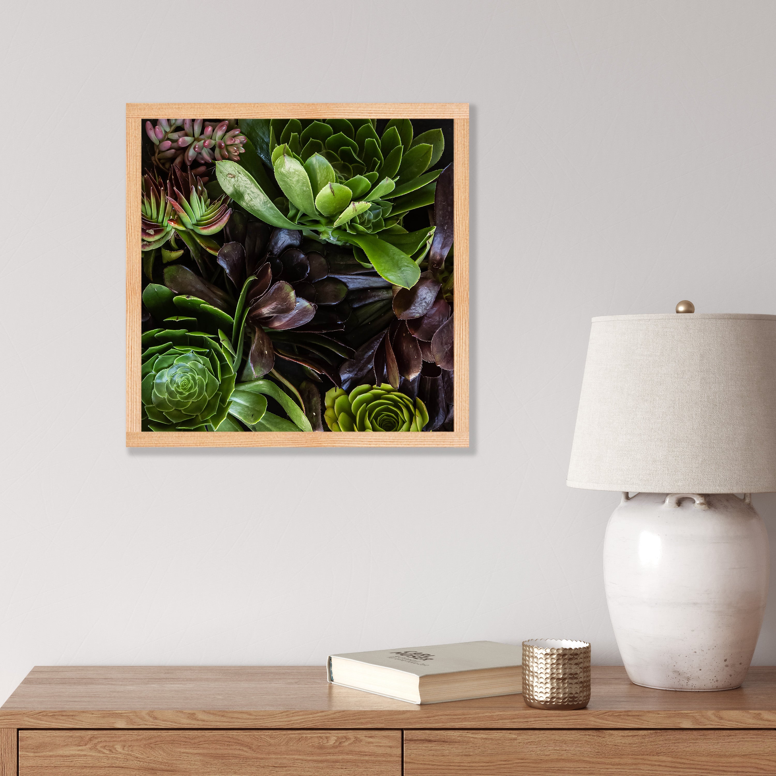 NATURAL GREEN AND PURPLE ALOE GARDEN PINE BOX