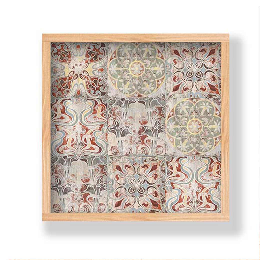 ANTIQUE FADED MOROCCAN TILE PINE BOX