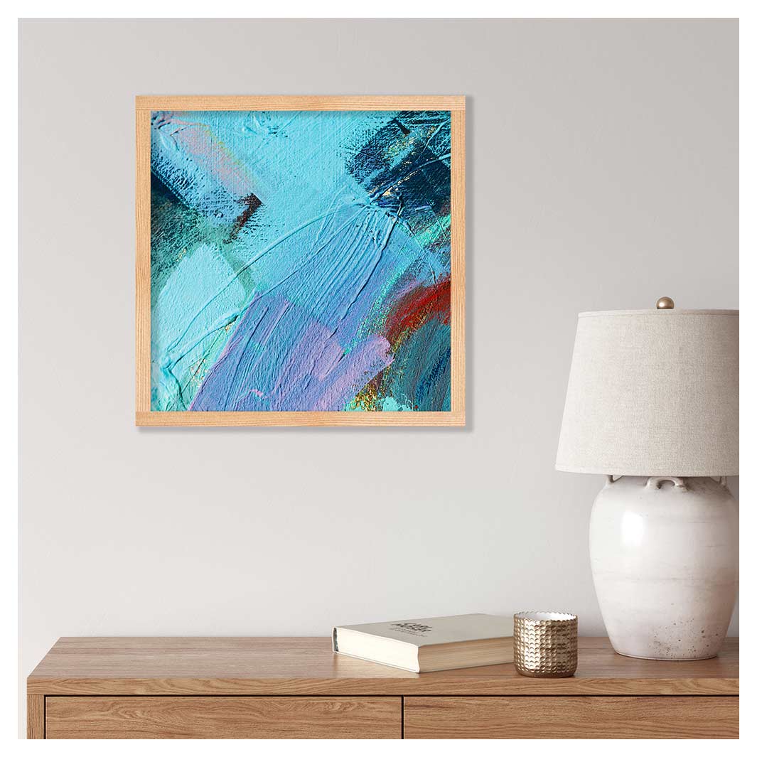 PAINT AQUA AND MAROON ACRYLIC TEXTURE PINE BOX