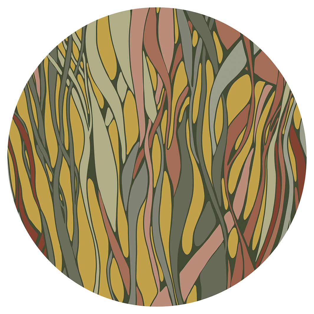 WAVY LINE ART MUSTARD AND PINK POT STAND