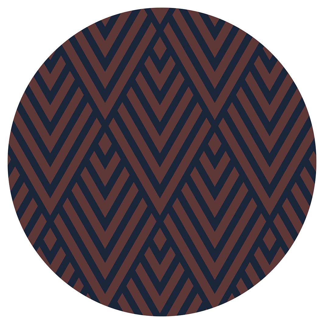 BROWN AND NAVY DIAMOND PATTERN POT STAND