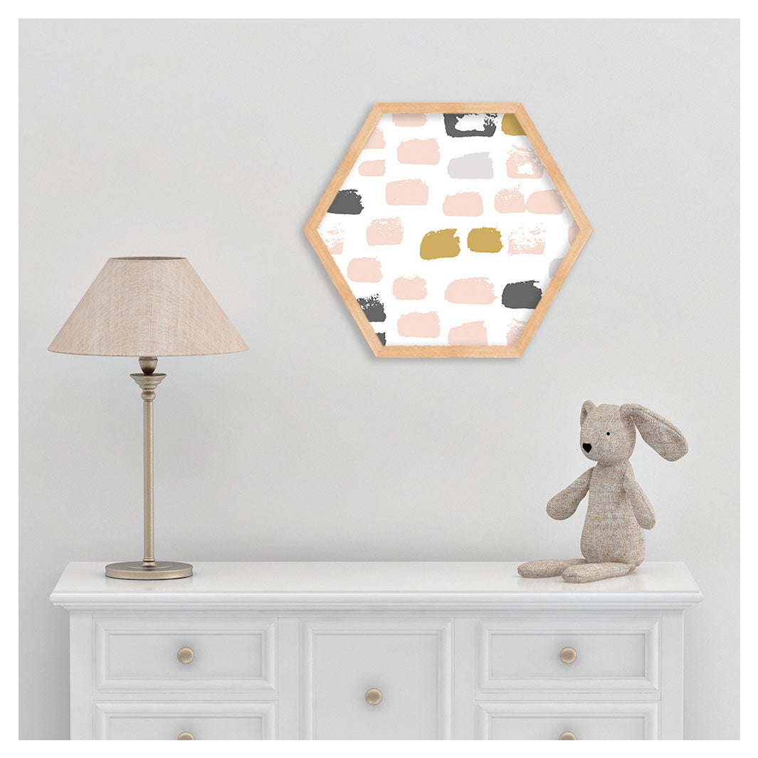 KIDS PAINT BRUSH PATTERN  HEXAGON WALL ART