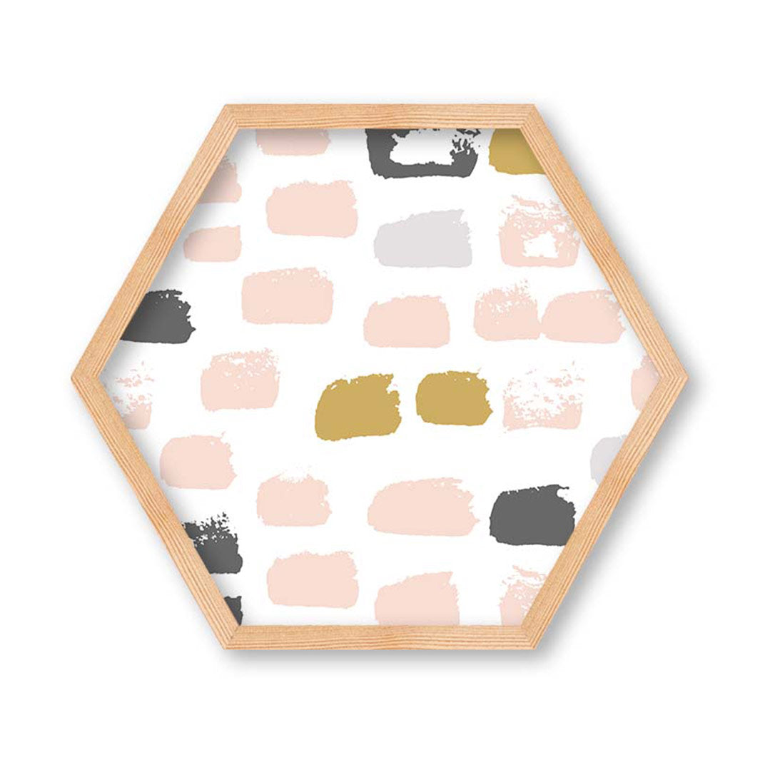 KIDS PAINT BRUSH PATTERN  HEXAGON WALL ART