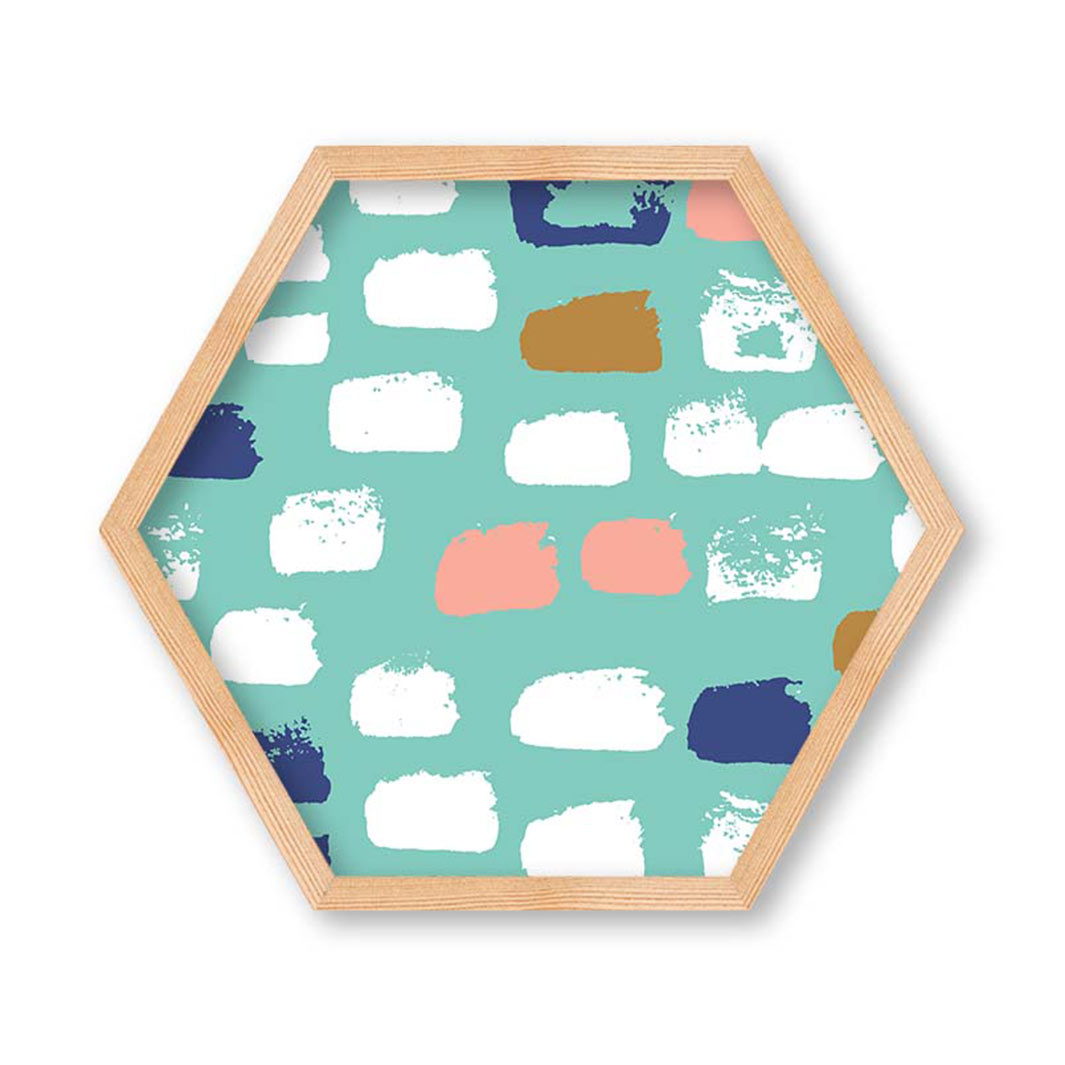 KIDS PAINT BRUSH PATTERN HEXAGON WALL ART