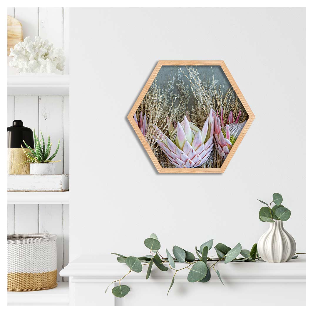 FLORAL YELLOW CHRYSANTHEMUM FLOWERS WITH FOLIAGE PINE HEX