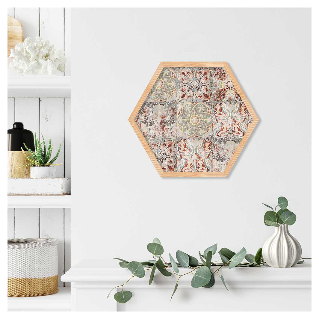 ANTIQUE FADED MOROCCAN TILE PINE HEX