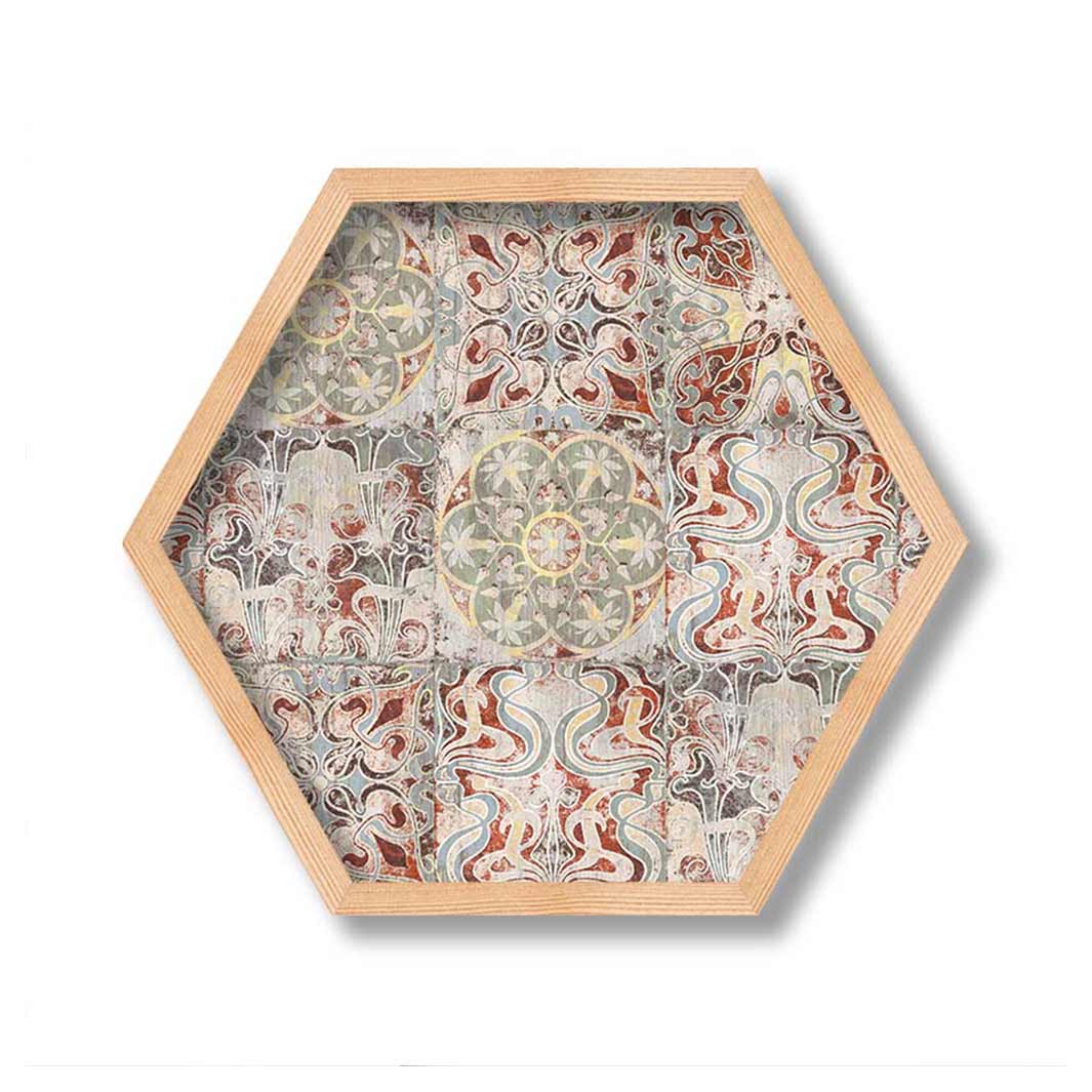 ANTIQUE FADED MOROCCAN TILE PINE HEX