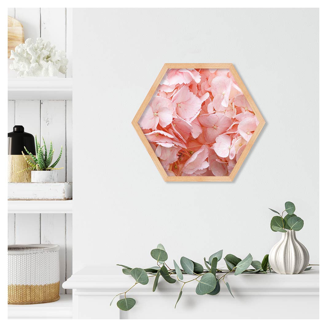 HYDRANGEA SOFT PINK LEAVES PINE HEX