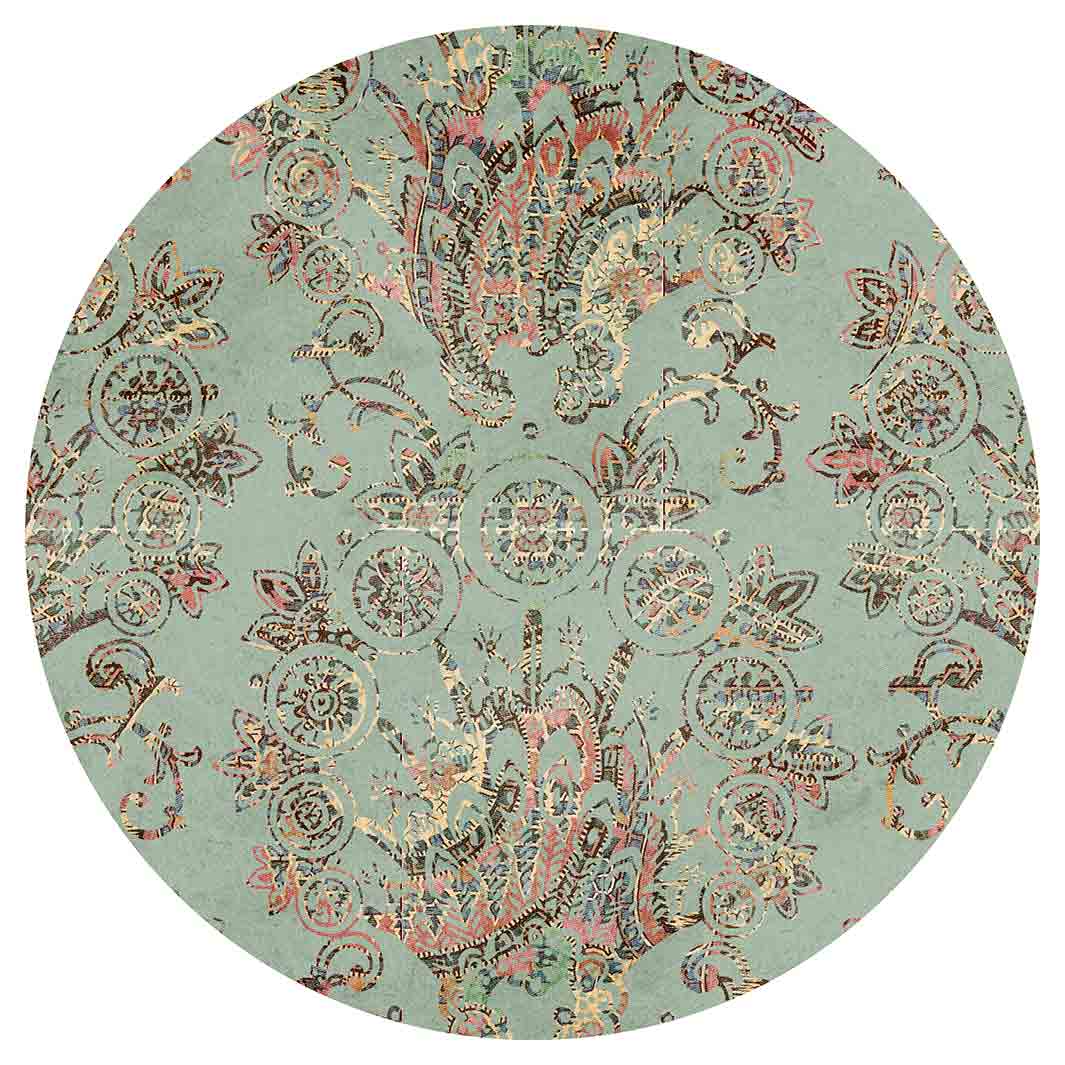 ANTIQUE PAISLEY LIGHT BLUE DESIGN ROUND PLACEMAT