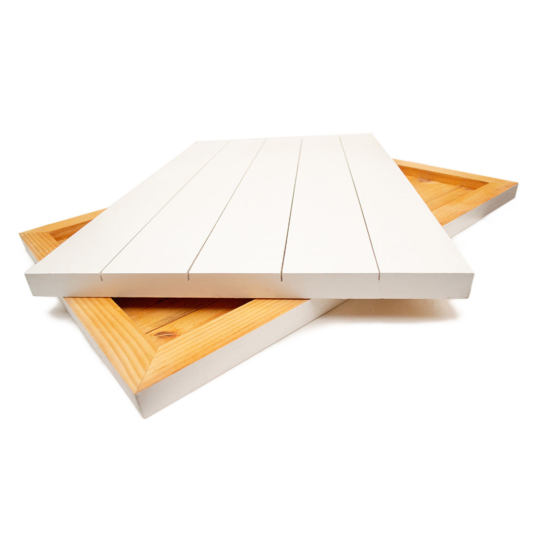 NATURAL BEIGE WHEAT ON WOOD AND WHITE PINE WOOD PRINT