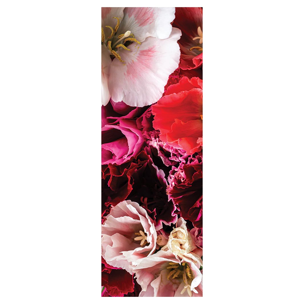 FLORAL PINK AND RED LISIANTHUS FLOWER MIX RUNNER RUG