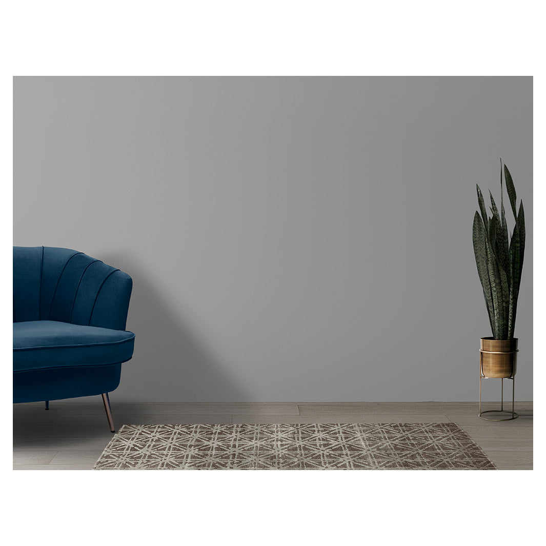 CONTEMPORARY BROWN NEUTRAL AGED LINES PATTERN RUNNER RUG