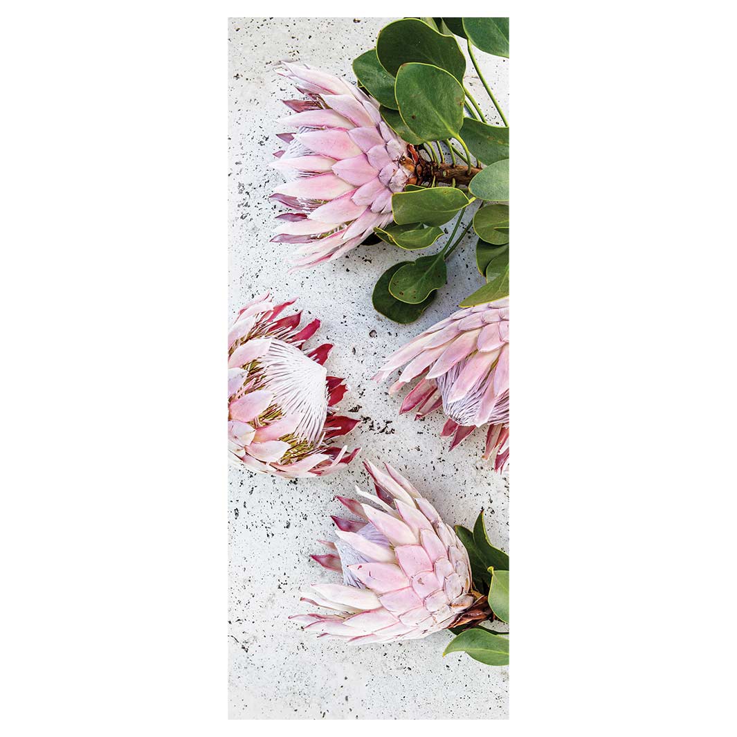 FLORAL PINK PROTEAS ON WHITE ROOM DIVIDER