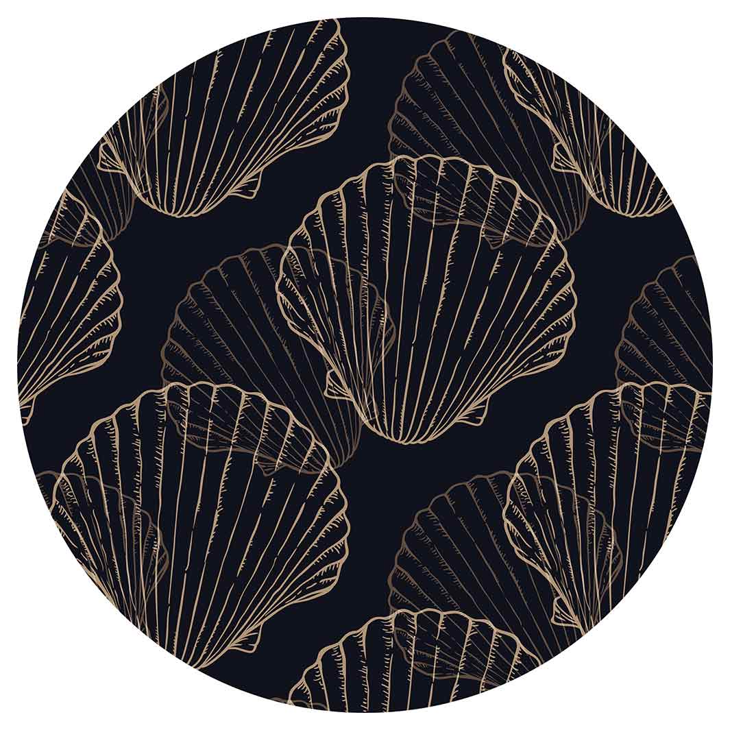 PATTERN DARK NAVY SHELL ROUND RUG