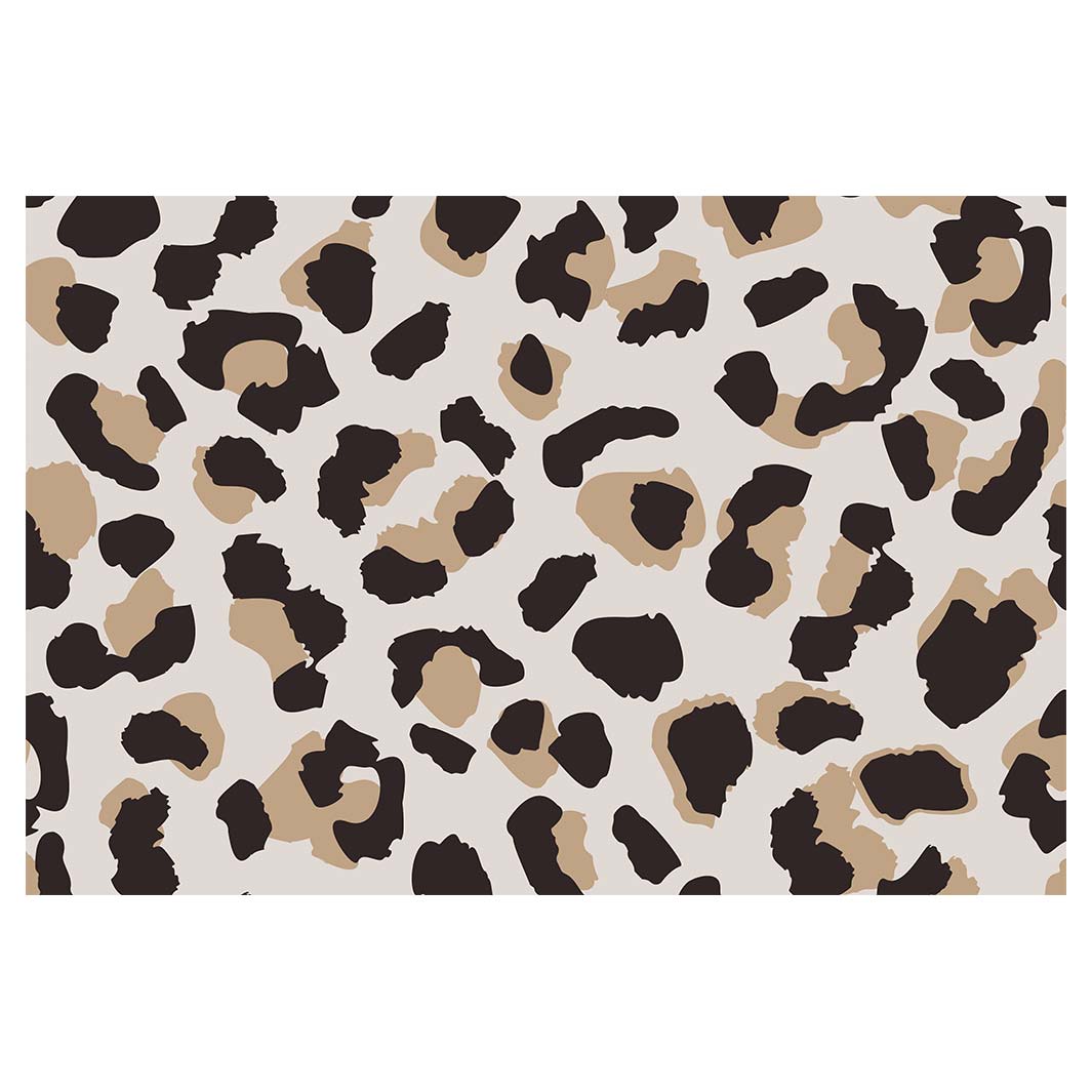 KIDS NATURAL BROWN LEOPARD PRINT RECTANGULAR RUG