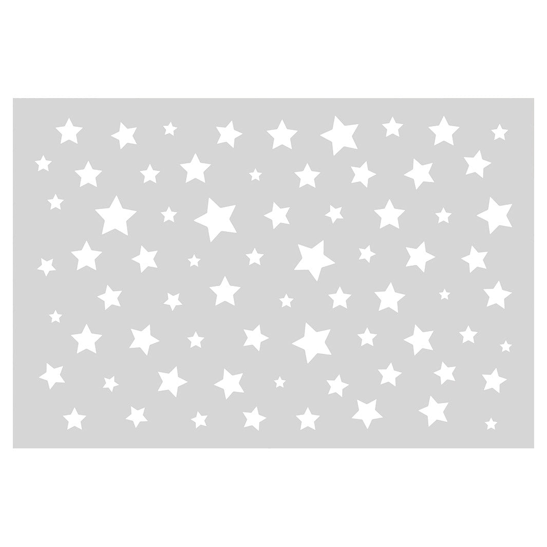 KIDS GREY WHITE STARS PATTERN RECTANGULAR RUG