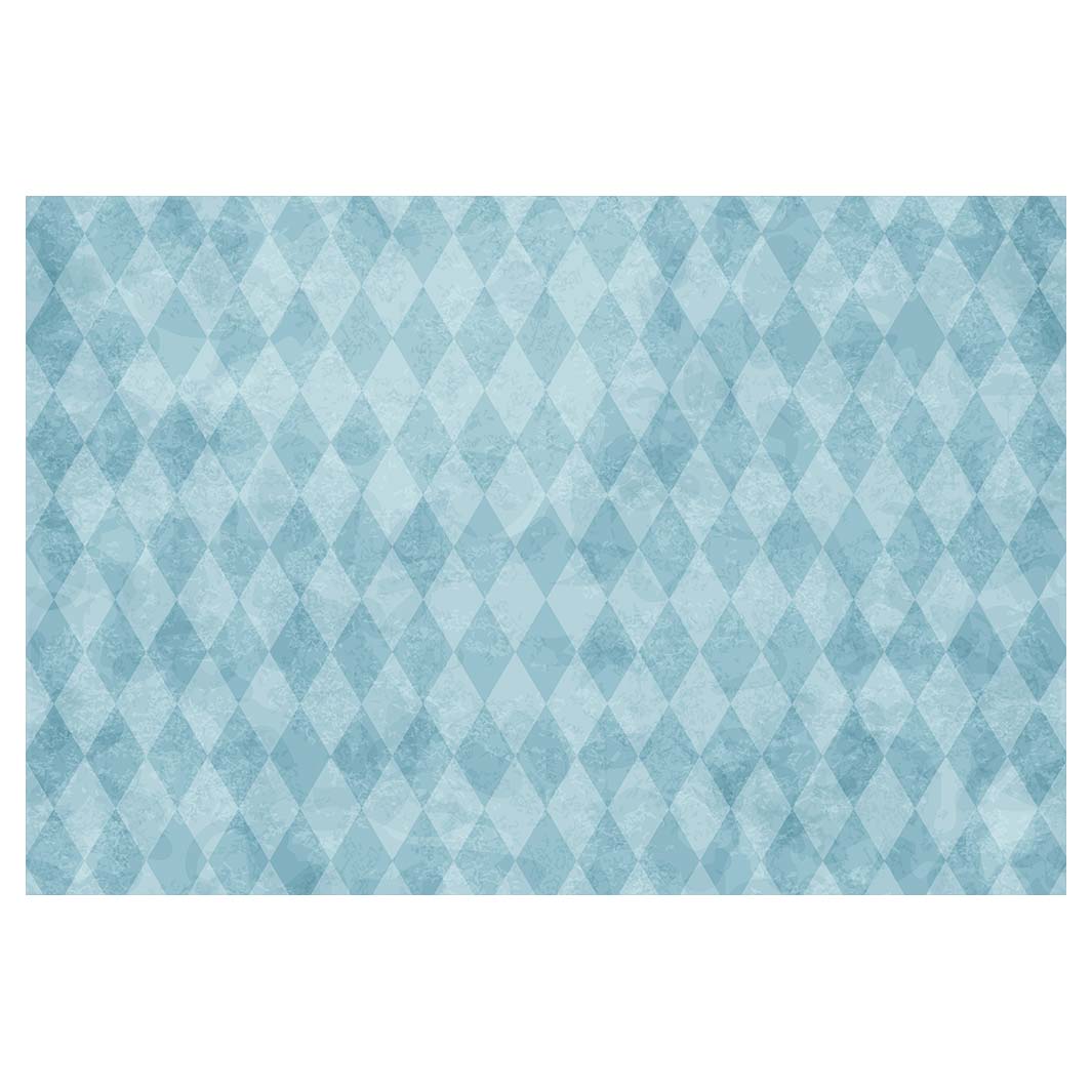 KIDS BLUE DIAMOND PATTERN RECTANGULAR RUG