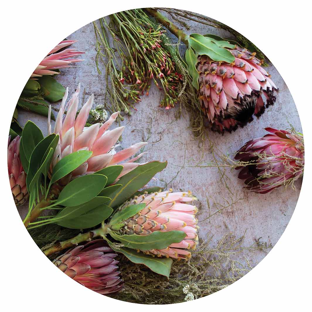 FLORAL PINK MIXED KING PROTEAS SERVING BOARD