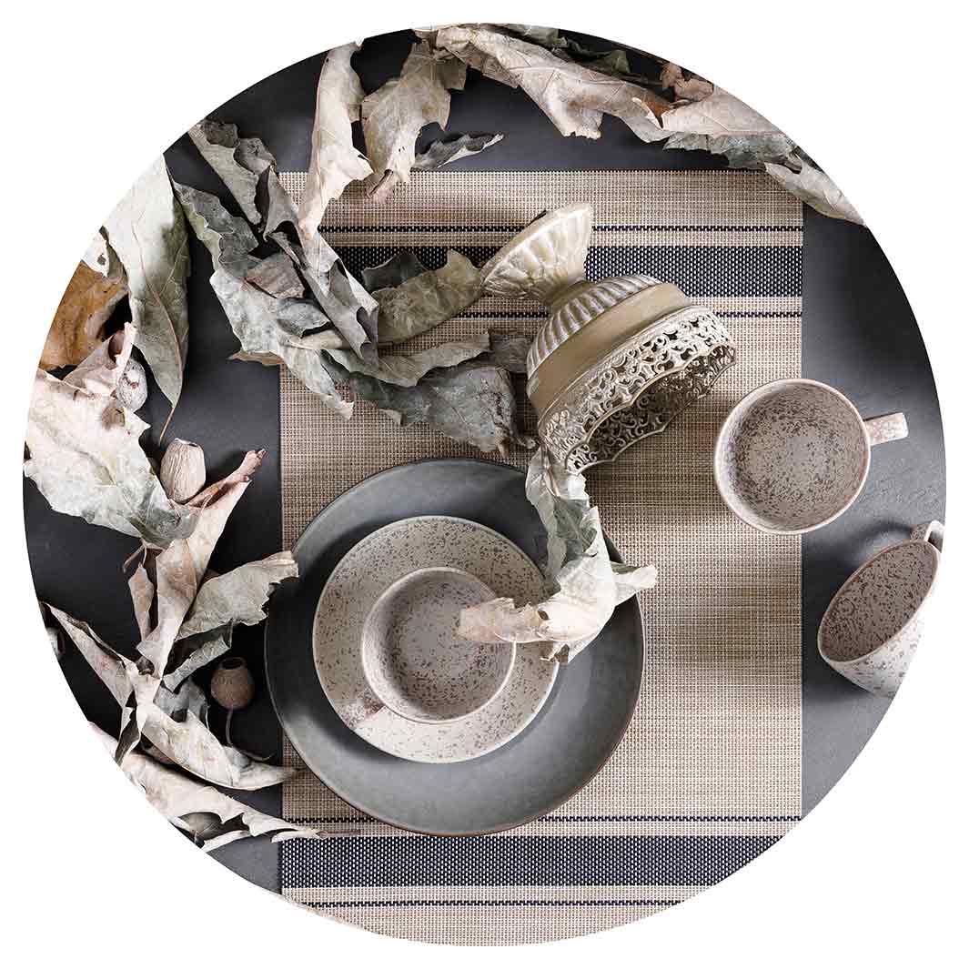 RUSTIC GREY STILL LIFE WITH LEAVES SERVING BOARD