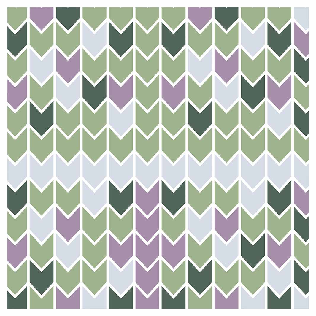 GEOMETRIC GREEN AND PURPLE ARROW PATTERN SQUARE SCATTER CUSHION