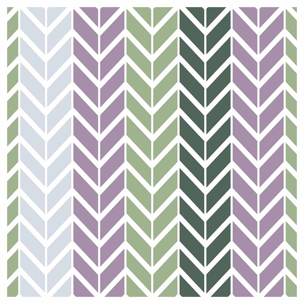 GEOMETRIC GREEN AND PURPLE CHEVRON PATTERN SQUARE SCATTER CUSHION
