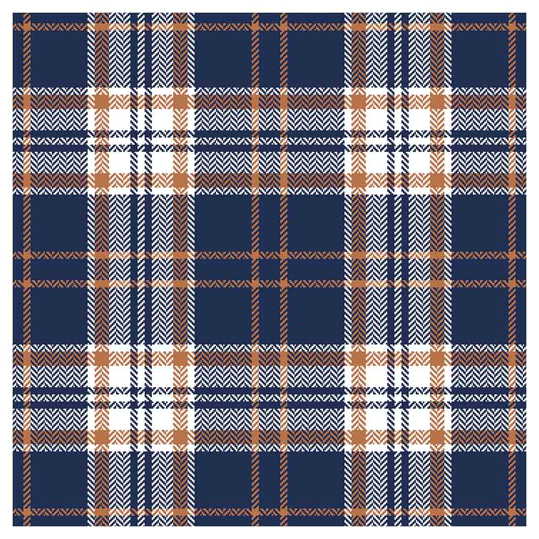 NAVY AND GOLD PLAID PATTERN SQUARE SCATTER CUSHION