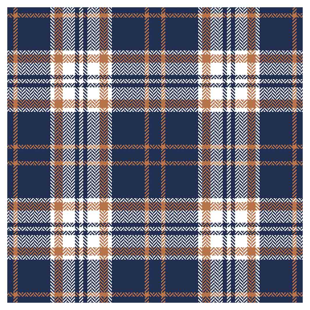 NAVY AND GOLD PLAID PATTERN SQUARE SCATTER CUSHION
