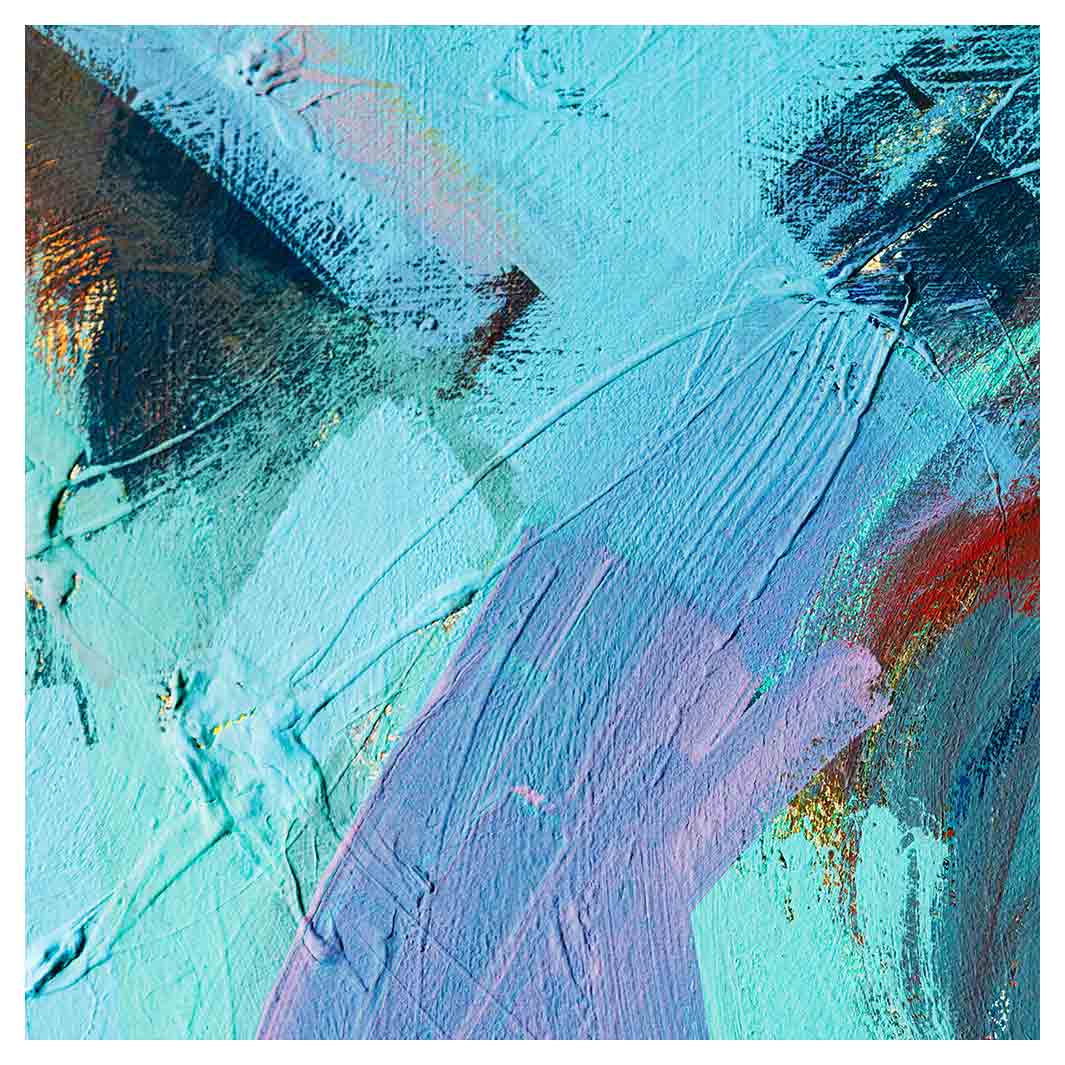 PAINT AQUA AND MAROON ACRYLIC TEXTURE SQUARE SCATTER CUSHION