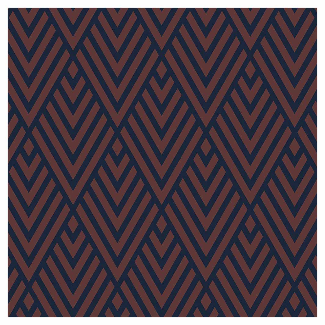BROWN AND NAVY DIAMOND PATTERN SQUARE SCATTER CUSHION