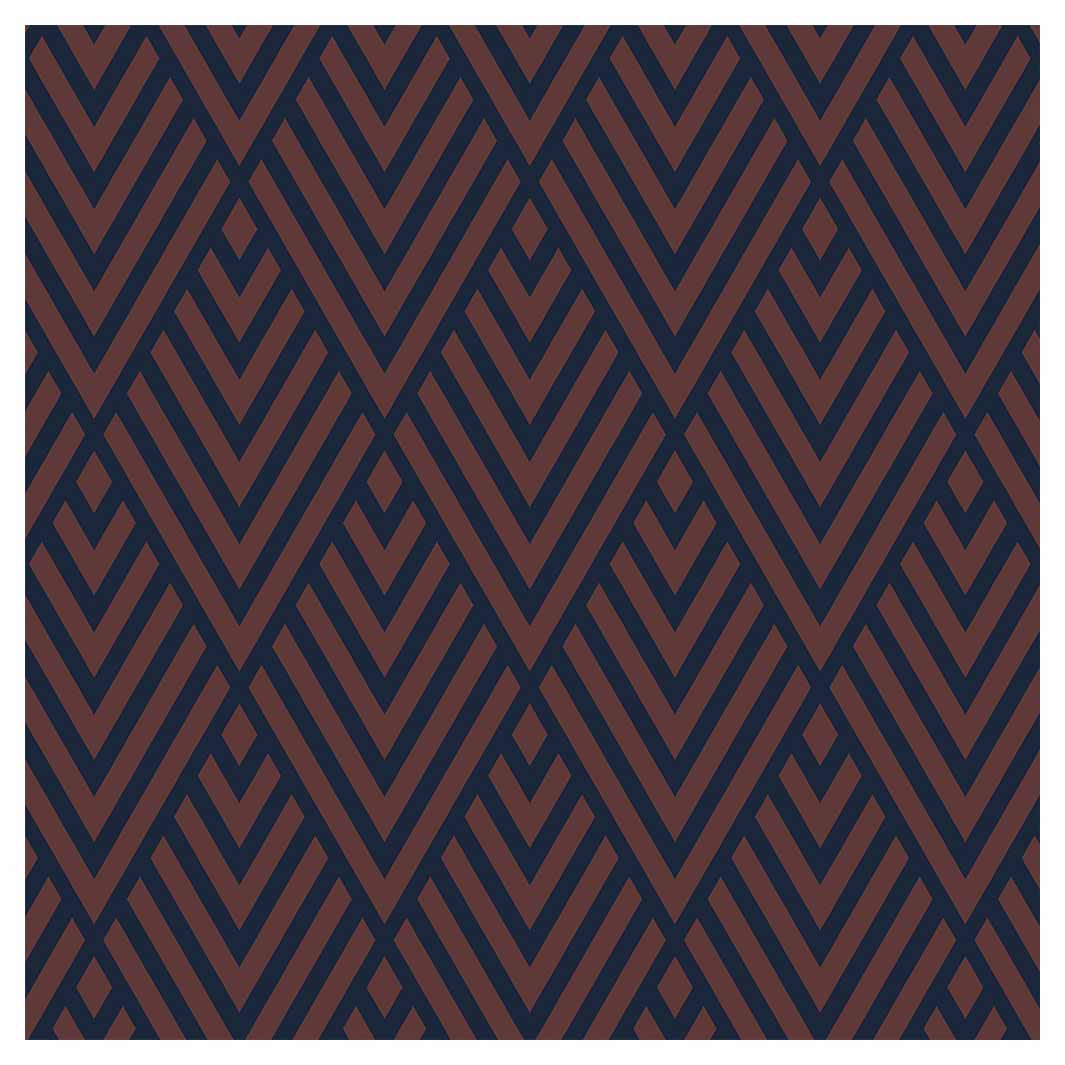 BROWN AND NAVY DIAMOND PATTERN SQUARE SCATTER CUSHION