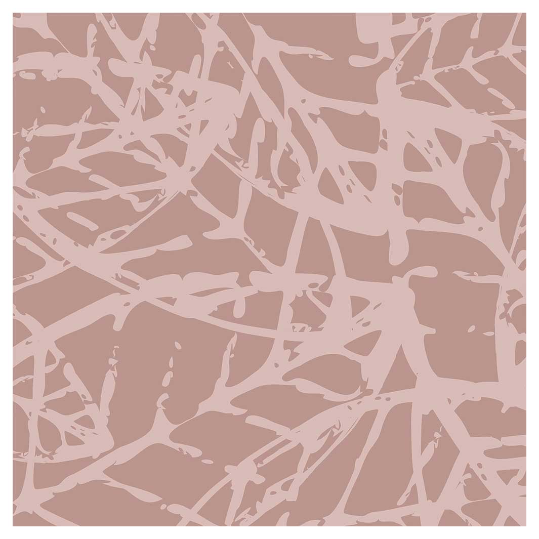 LEAF STAMP MUTED PINK PATTERN SQUARE SCATTER CUSHION