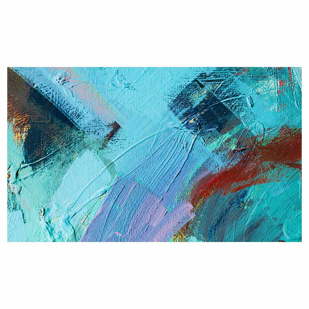 PAINT AQUA AND MAROON ACRYLIC TEXTURE RECTANGULAR SCATTER CUSHION