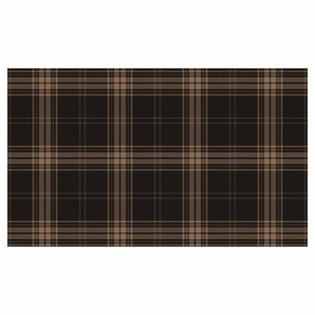 DARK BROWN PLAID PATTERN RECTANGULAR SCATTER CUSHION