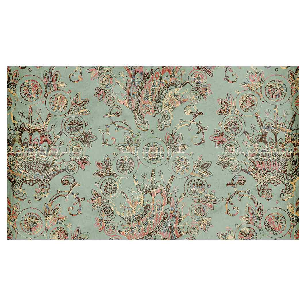 ANTIQUE PAISLEY LIGHT BLUE DESIGN RECTANGULAR SCATTER CUSHION