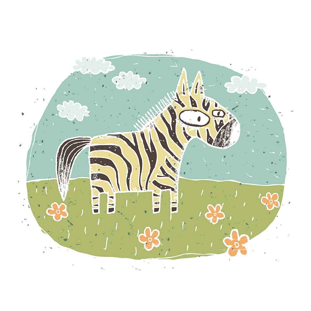 KIDS PASTEL ZEBRA ANIMAL CUSHION