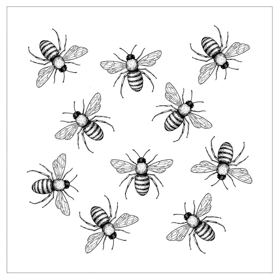 KIDS BLACK AND WHITE BEE PATTERN CUSHION