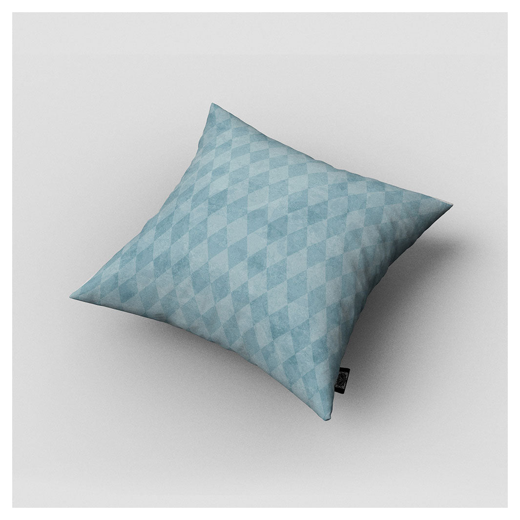 KIDS BLUE DIAMOND PATTERN CUSHION