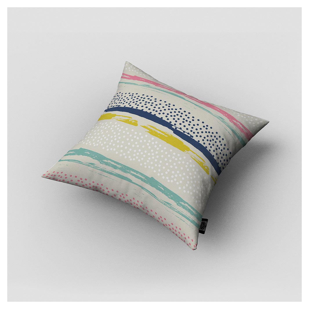 KIDS COLOURFUL LINES AND DOTS PATTERNS CUSHION
