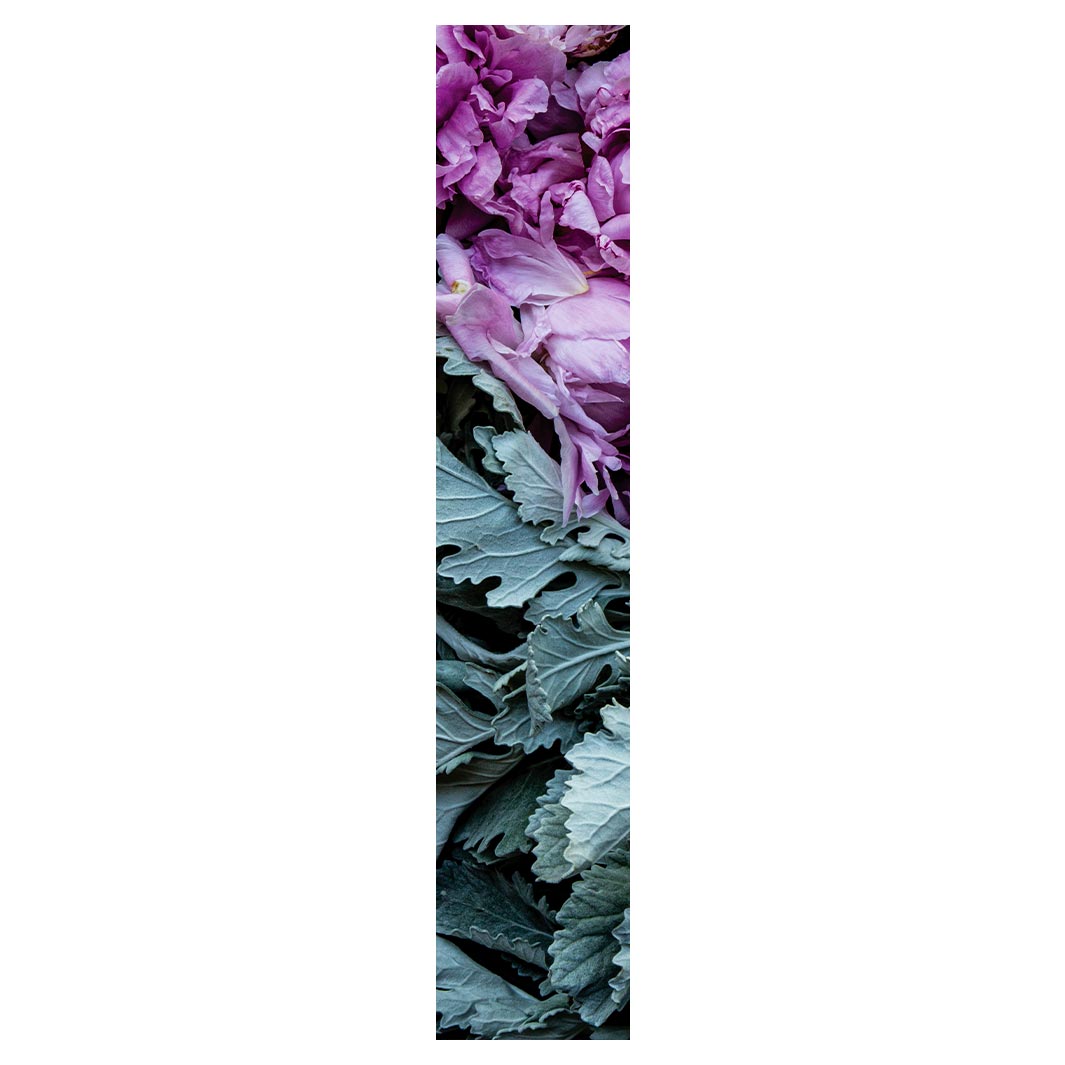 FLORAL SILVER LEAVES WITH PINK PEONIES TABLE RUNNER