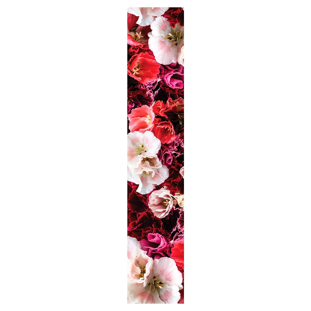 FLORAL PINK AND RED LISIANTHUS FLOWER MIX TABLE RUNNER