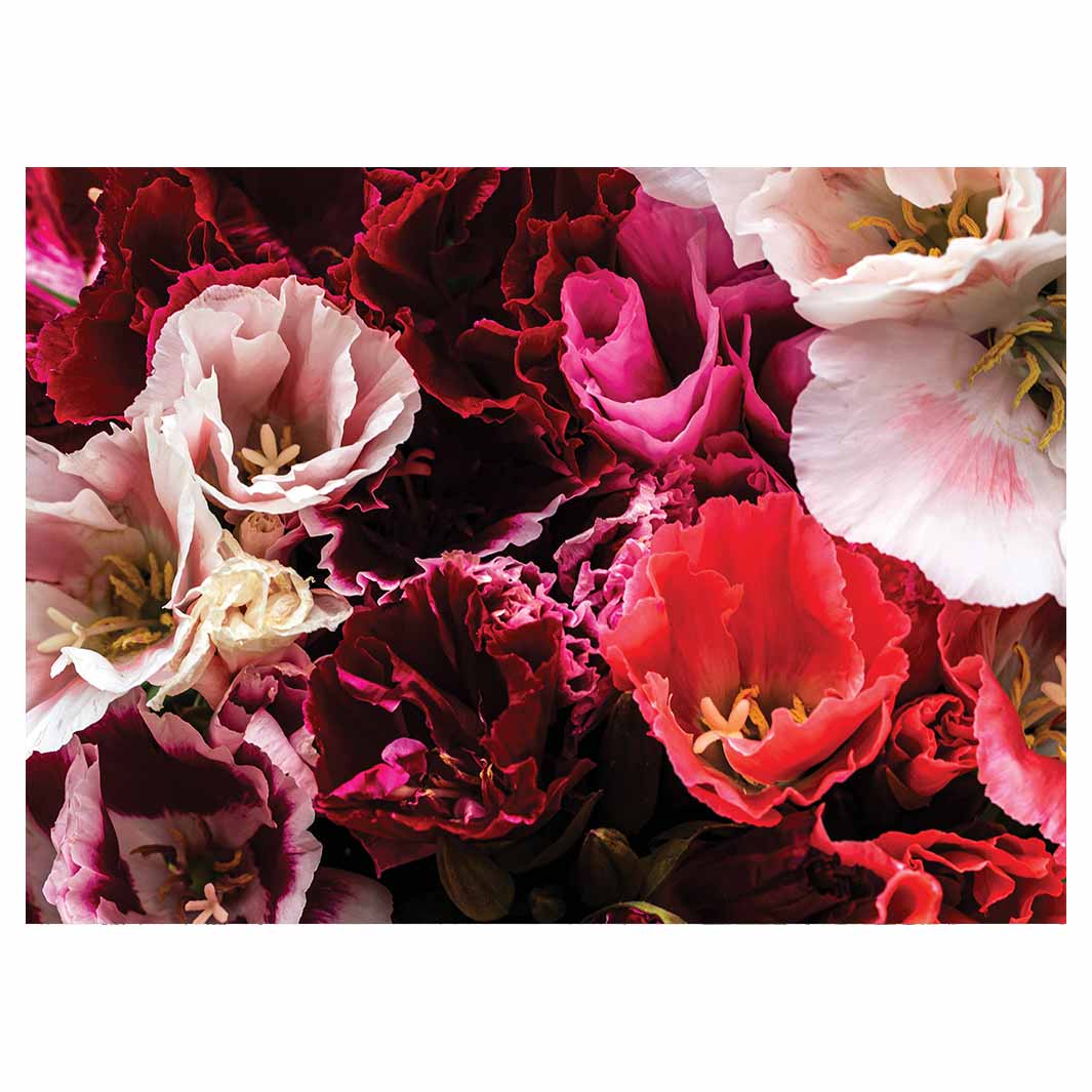 FLORAL PINK AND RED LISIANTHUS FLOWER MIX TEA TRAY