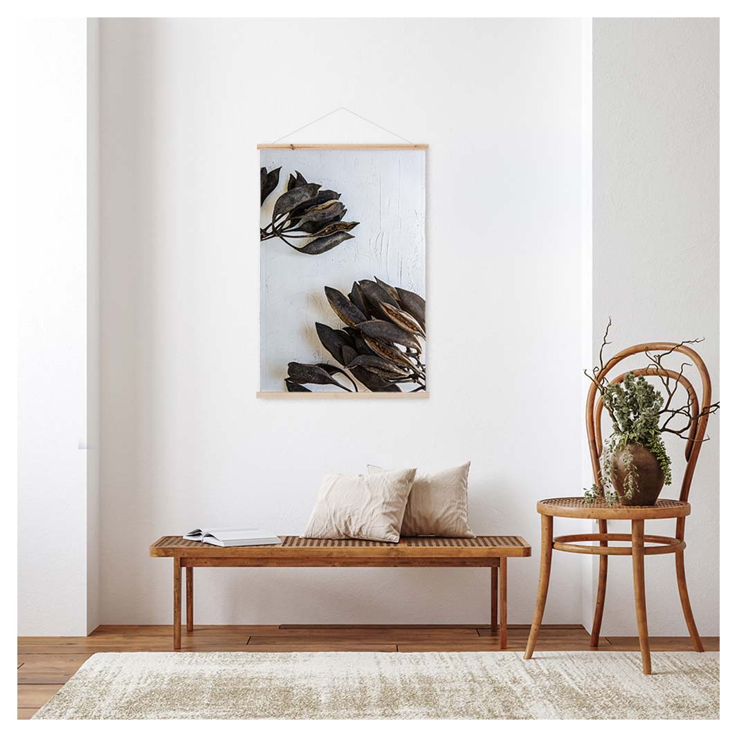 NATURAL BROWN DRIED SEED PODS WALL HANGING