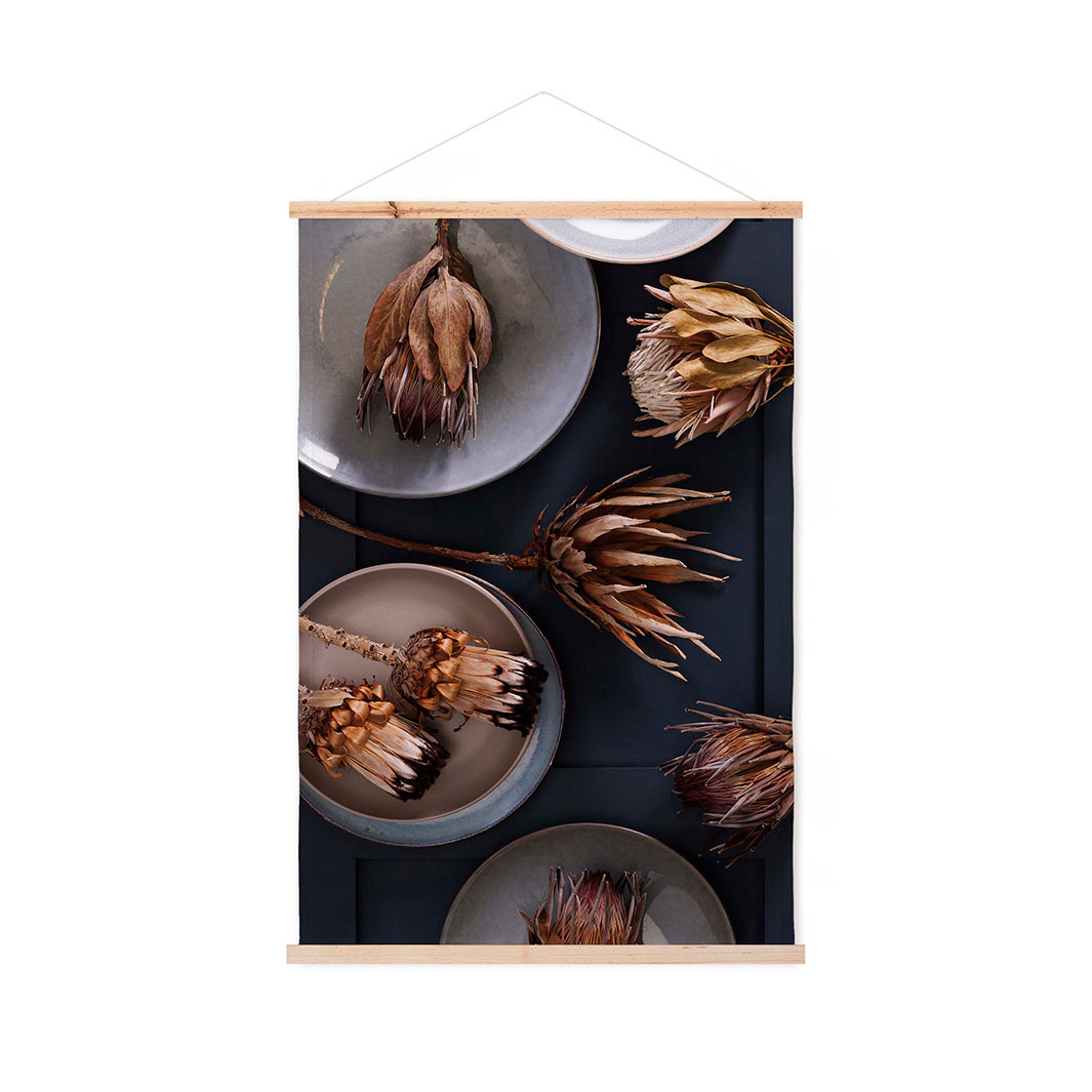 GOLDEN PROTEA AND PLATES WALL HANGING