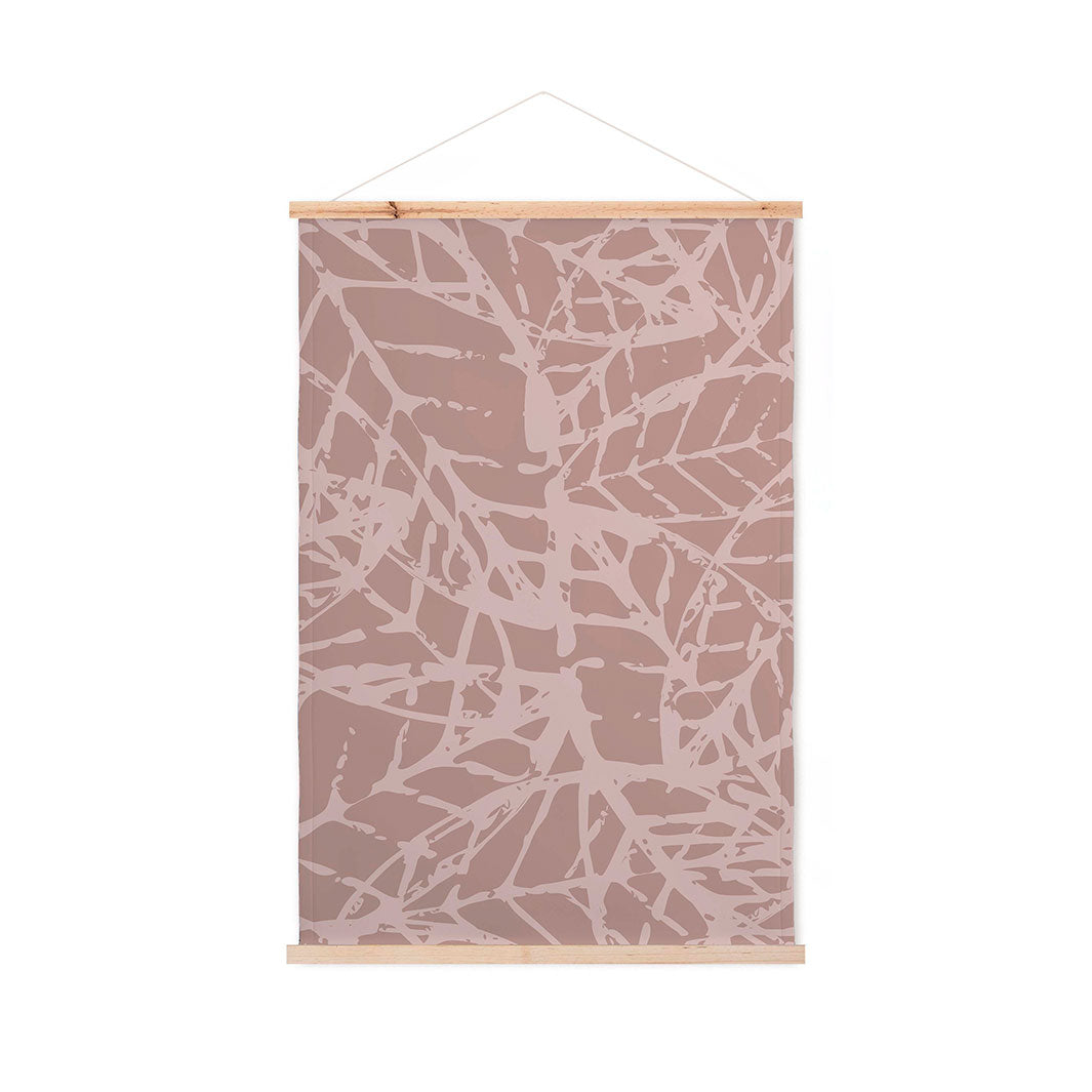 LEAF STAMP MUTED PINK PATTERN WALL HANGING
