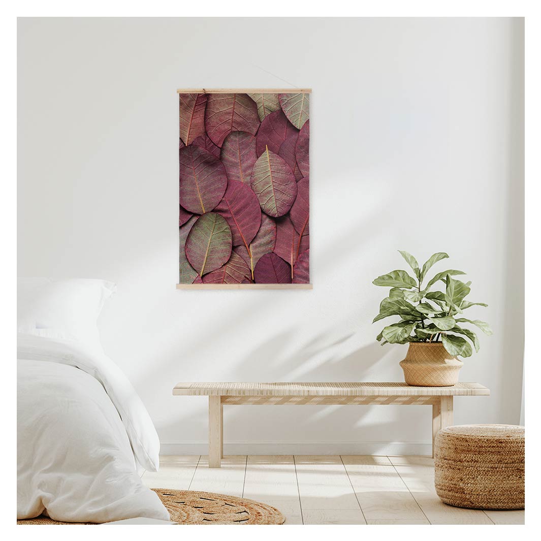 LEAF ARRANGEMENT DARK MAUVE AND GREEN WALL HANGING