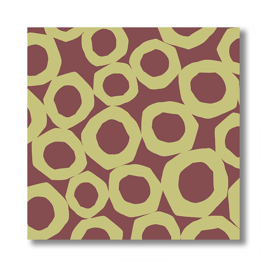 GEOMETRIC GREEN AND MAUVE PATTERN PERSPEX